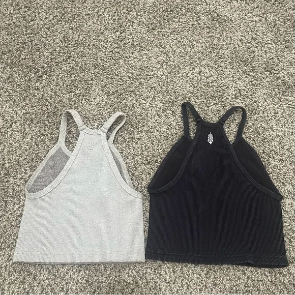 FP Movement by Free People Happiness Runs Cropped Tank Grey/Washed Black XS/S - Picture 2 of 4